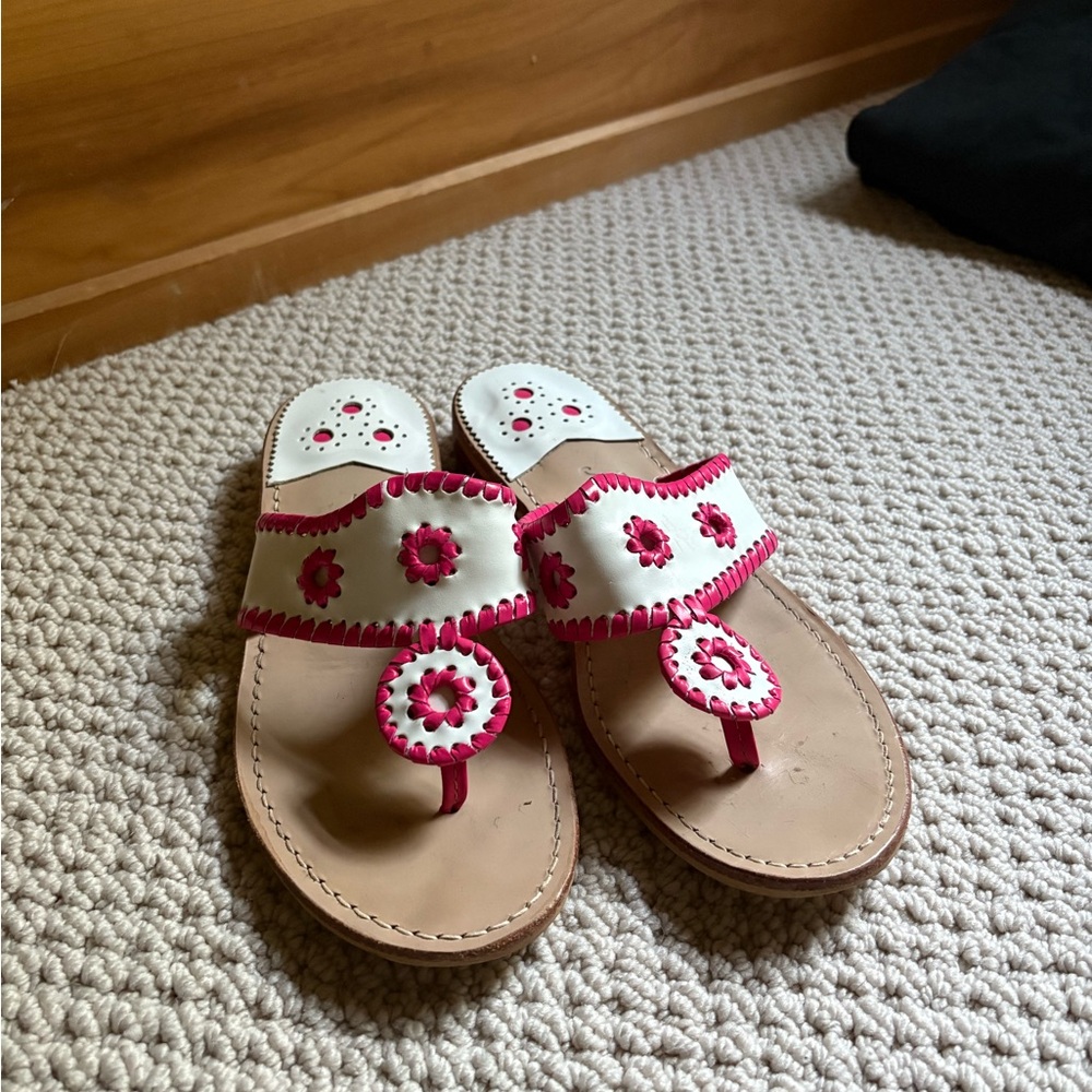 Jack Rodger’s White and Pink Floral Sandals